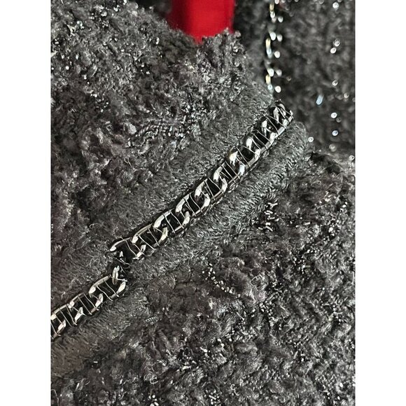 Basic House Women XS Black Tweed Midi Retro Minimalist Neutral Punk Grunge Indie - Picture 11 of 16